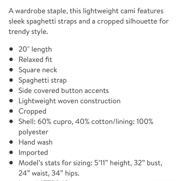 NWOT Club Monaco Elyne Button Side Cami BLACK - SIZE M - Picture 9 of 9